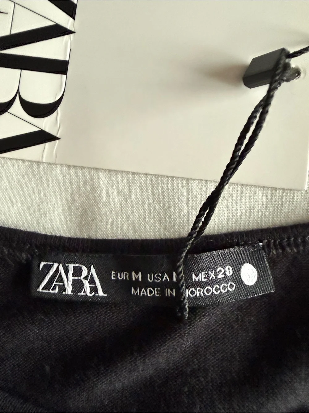 NWT Zara Basic Black Long Sleeve Top Tee Size M